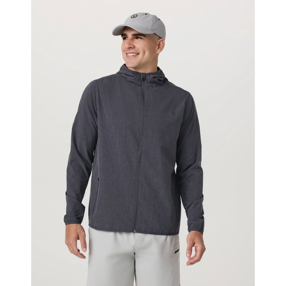 Vuori Daybreak Windbreaker Jacket Mens Small Moonlight Linen V512 Hooded Zip